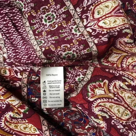 Le Salty Label Maxi Dress Boho Gypsy Button Front V Neckline Short Sleeves - Picture 8 of 10